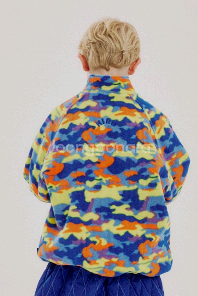 10%할인가)히로 윈터 패턴 플리스 집업 160 그레이 블루--6