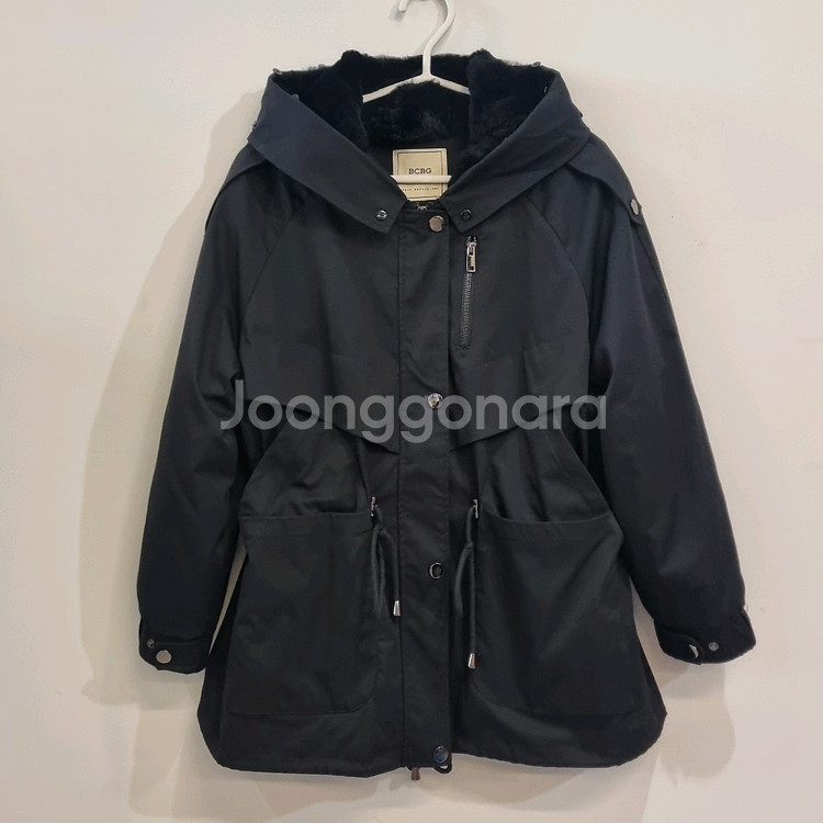 BCBG 블랙 후드 코트 점퍼--1