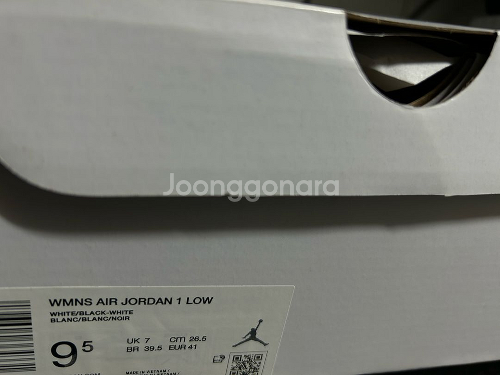 나이키 에어조던 1 로우 화이트/블랙--1