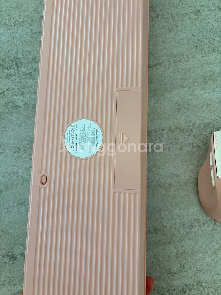 GDEVILE 핑크 무선 키보드 마우스 세트--3