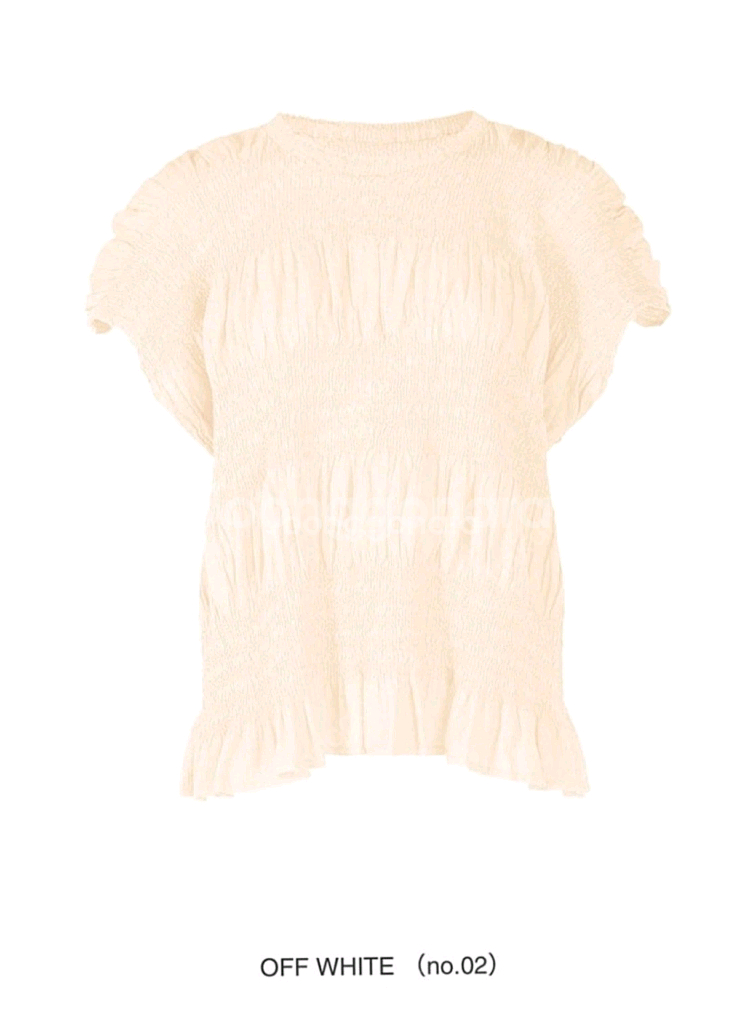 미 이세이미야케 플리츠플리즈 슈링크 탑 오프화이트 새상품--0