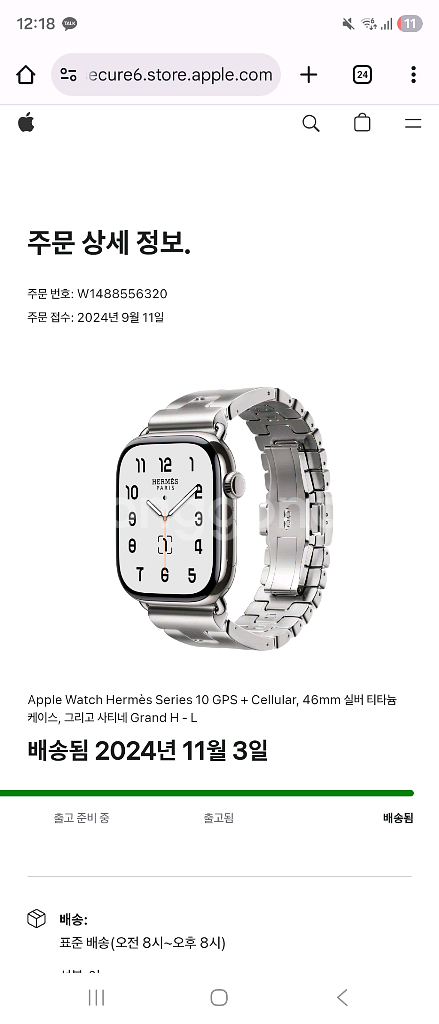 애플워치 10 에르메스 46mm 사티네 L--7