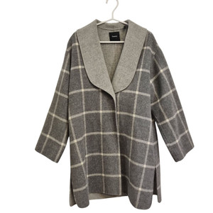 Theory 띠어리 숄 칼라 체크 코트 S
