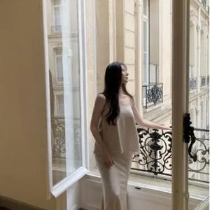 에바빈 우아실크 셋업 펄크림 s