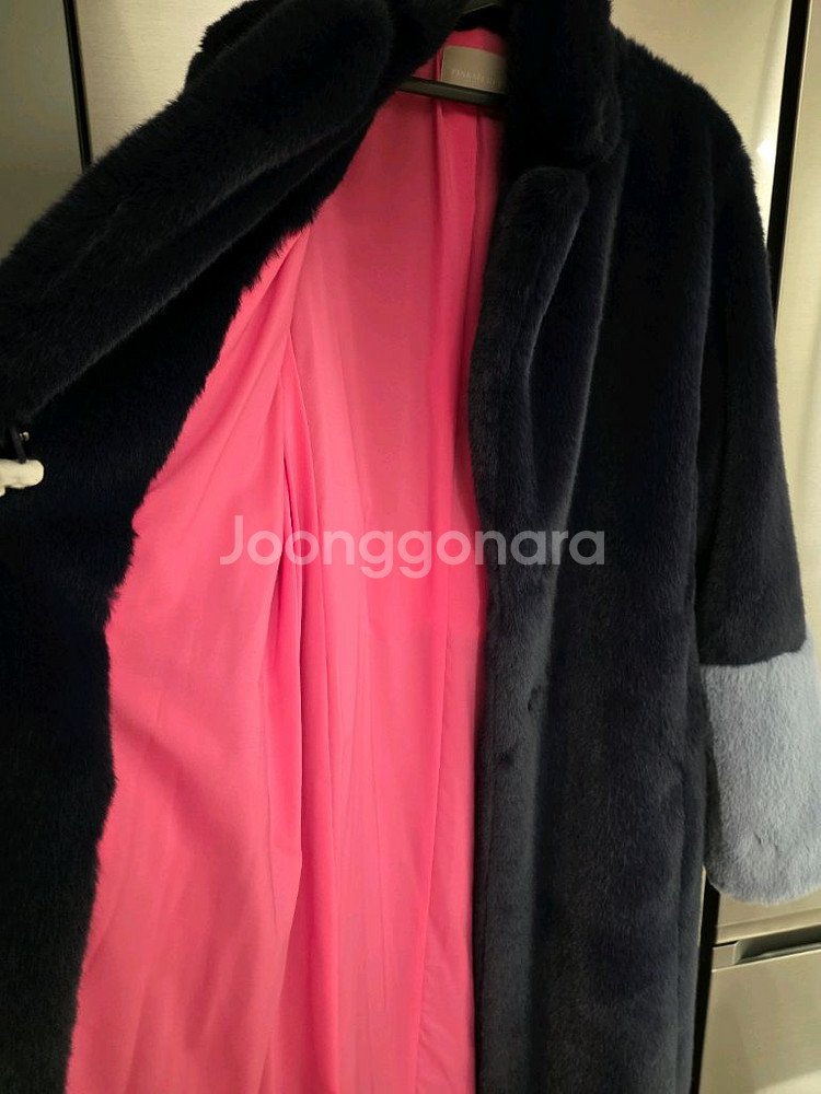 페이크퍼 코트 네이비--1