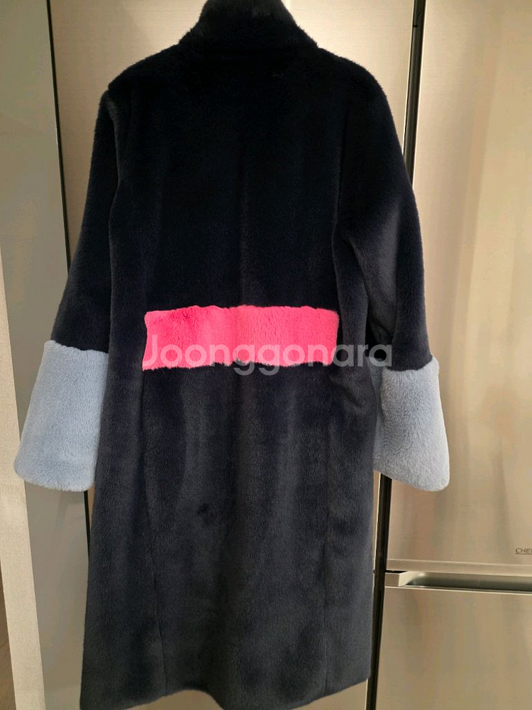 페이크퍼 코트 네이비--3