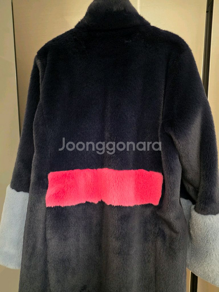 페이크퍼 코트 네이비--5