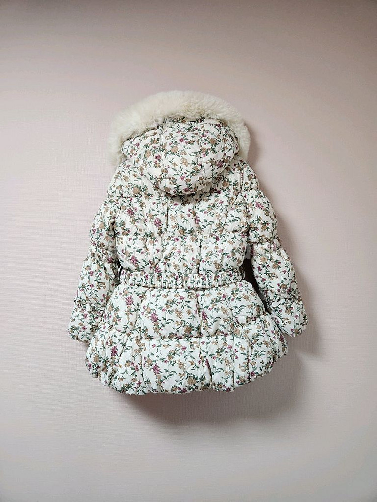 130사이즈 프리미즈 꽃무늬 하얀색 스키복 상의 자켓--1