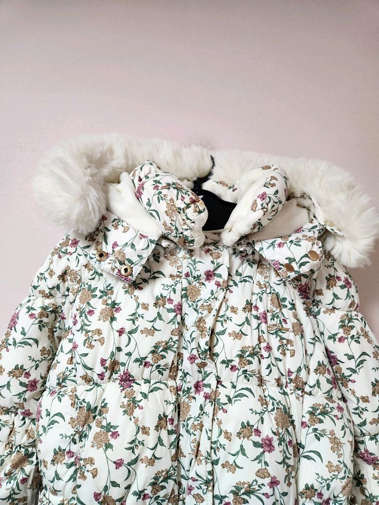 130사이즈 프리미즈 꽃무늬 하얀색 스키복 상의 자켓--2
