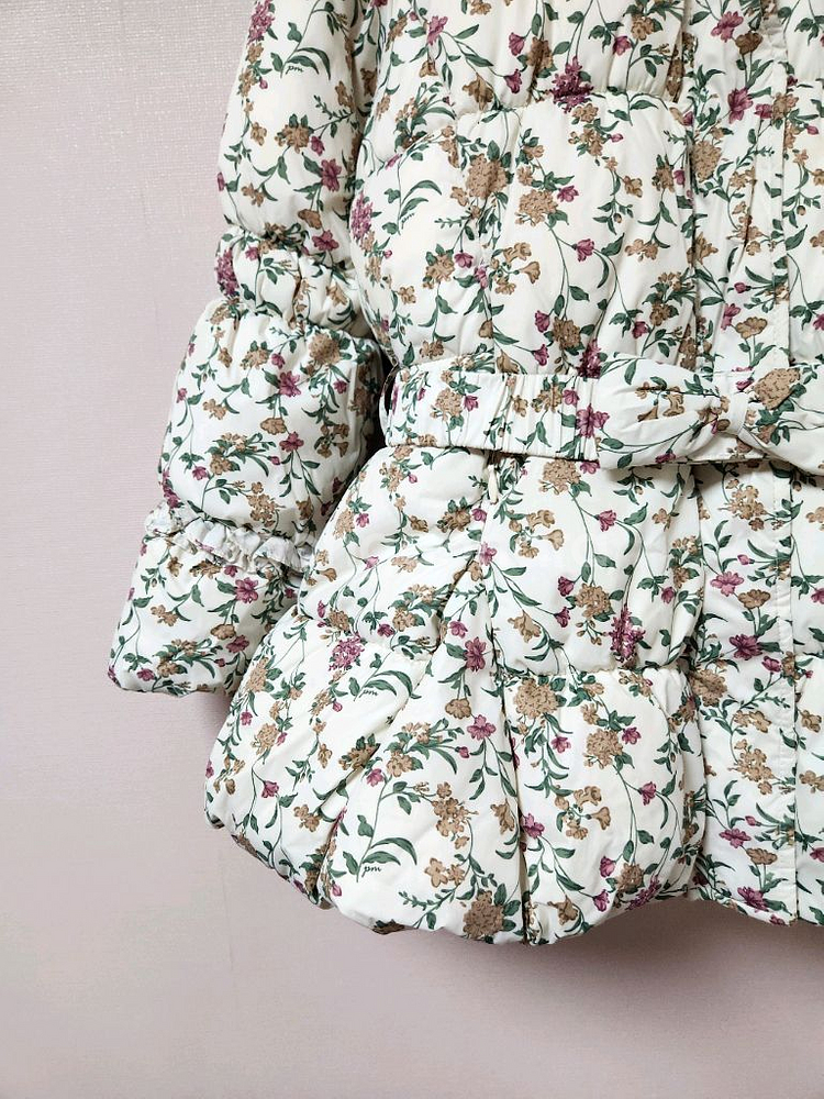 130사이즈 프리미즈 꽃무늬 하얀색 스키복 상의 자켓--4