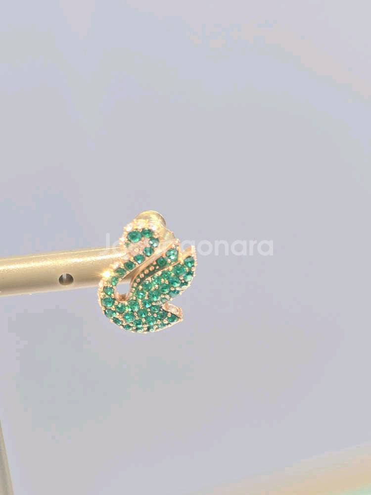 (새상품) 스와로브스키 그린 스완 귀걸이--4