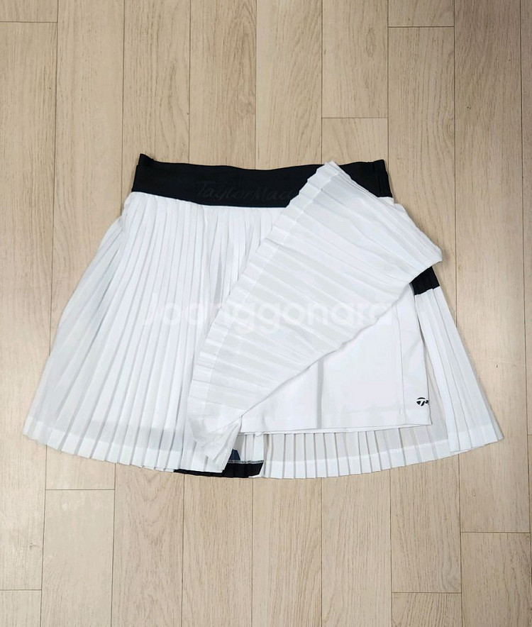 테일러메이드 허리 밴드 배색 플리츠 큐롯 스커트 67--2