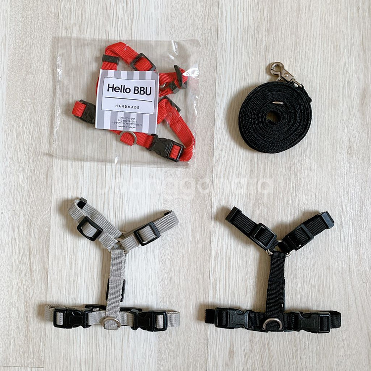 헬로우뿌 H형 강아지 하네스 S 리드줄--0