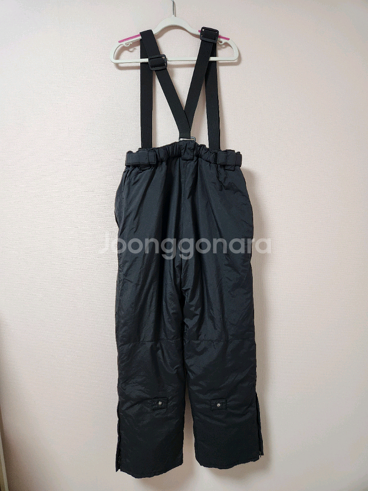 150사이즈 뱅크키즈 검정 검정멜빵 스키복 하의 바지--1