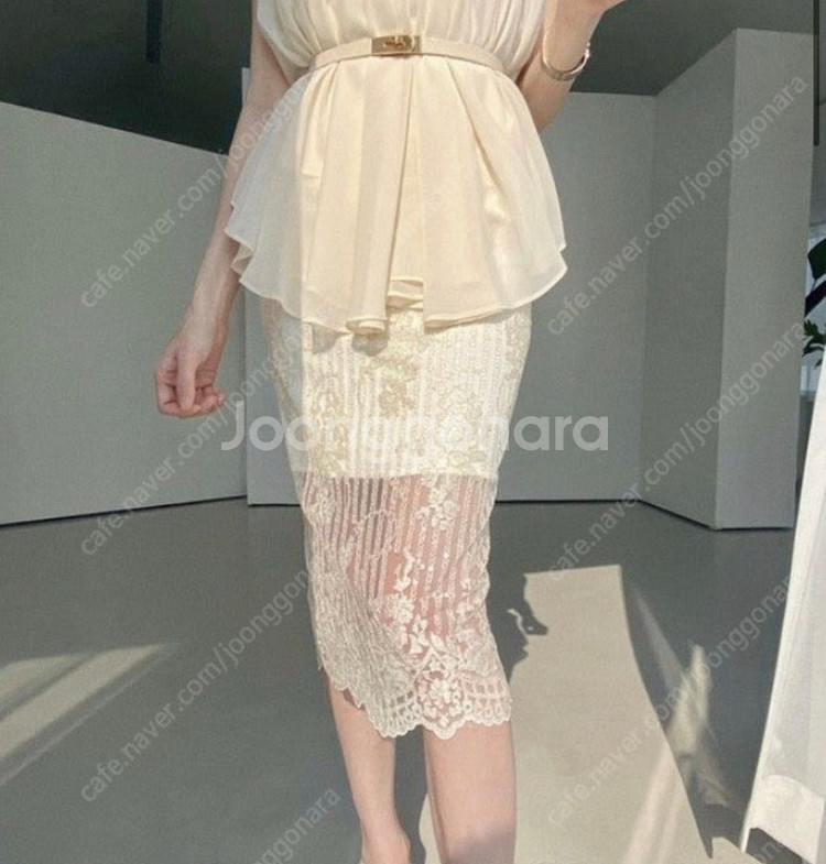 라벨르블랑 플로망 레이스 스커트 24--0