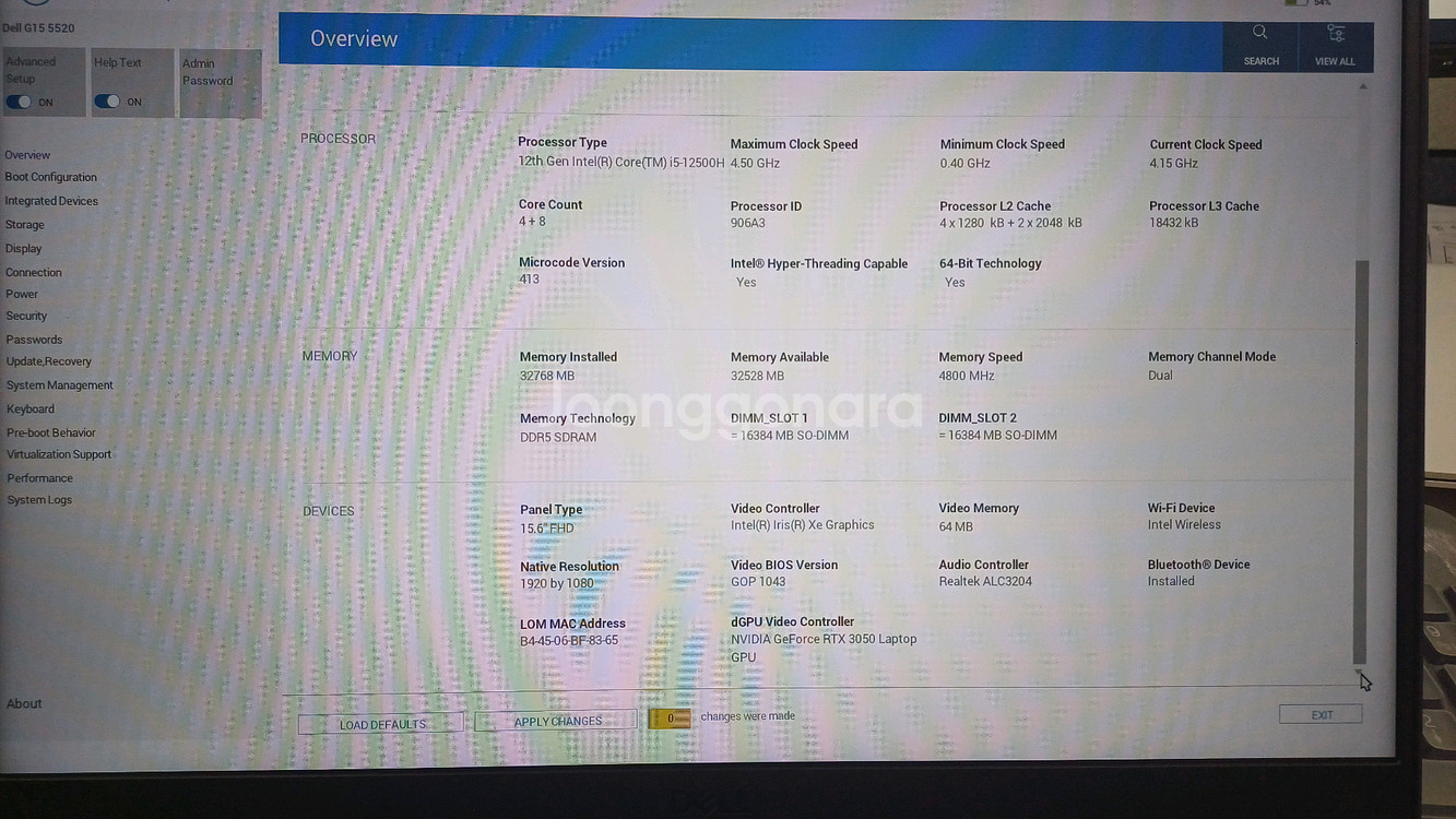 DELL G15 i5-12500h RTX3050 4G--2