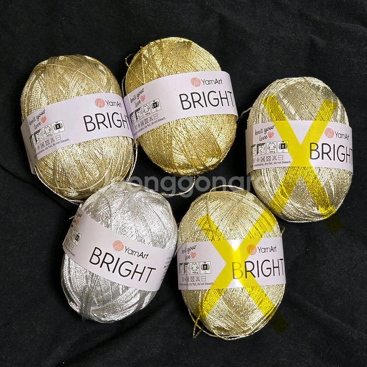 yarnart bright 얀아트 반짝이 뜨개실--0