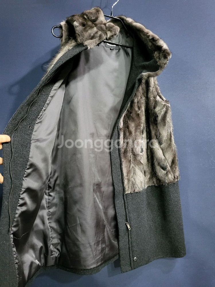 macaw 마코 천연밍크 후드베스트--5