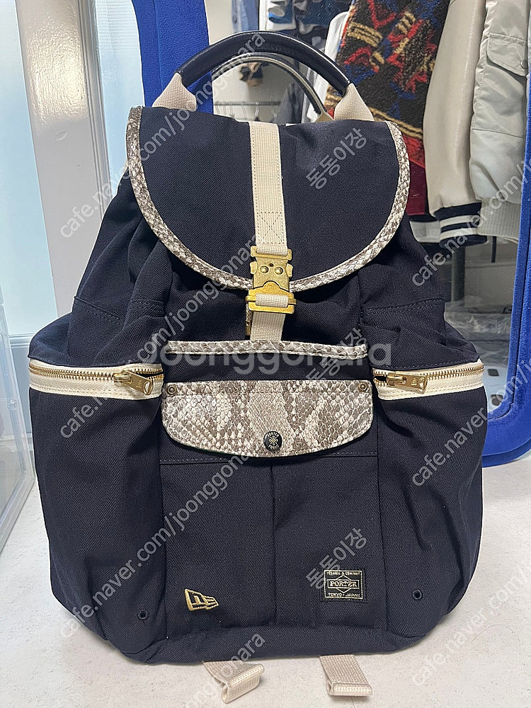 요시다 포터 X 뉴에라 파이톤 캔버스 럭색 백팩 네이비--0