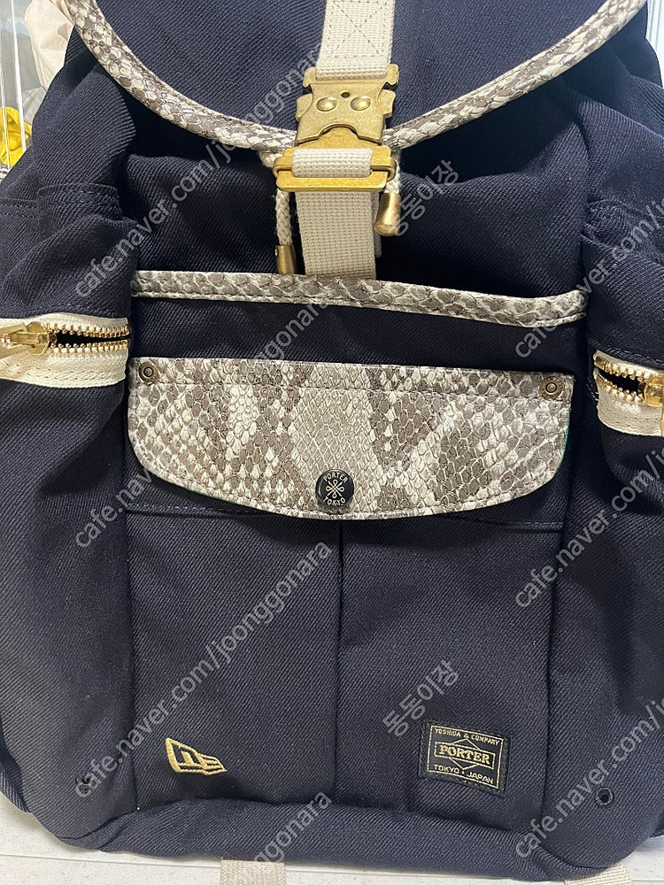 요시다 포터 X 뉴에라 탱커 파이톤 캔버스 럭색 백팩 네이비--2