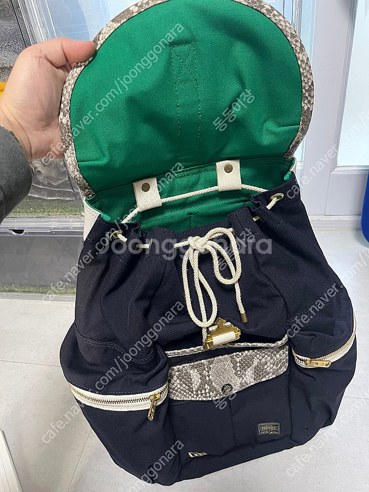 요시다 포터 X 뉴에라 파이톤 캔버스 럭색 백팩 네이비--8