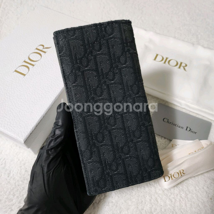 [풀구성]디올 오블리크 버티컬 장지갑 블랙--2