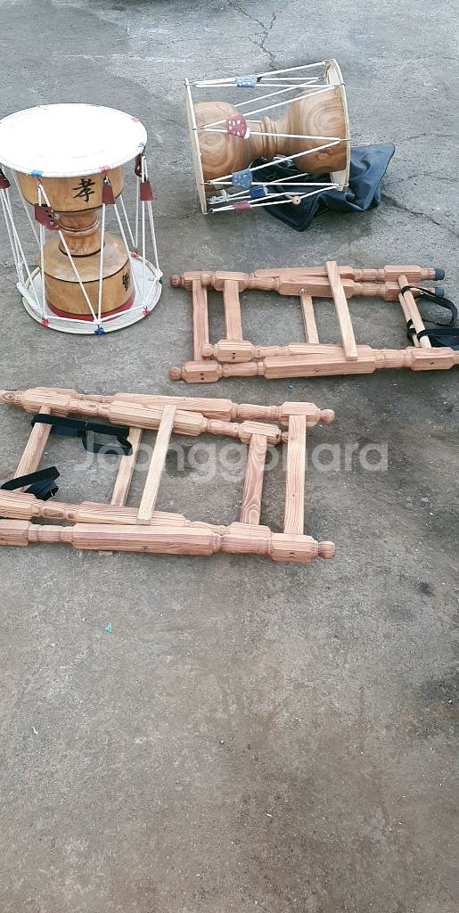 민속품 장구 .장구거치대--1