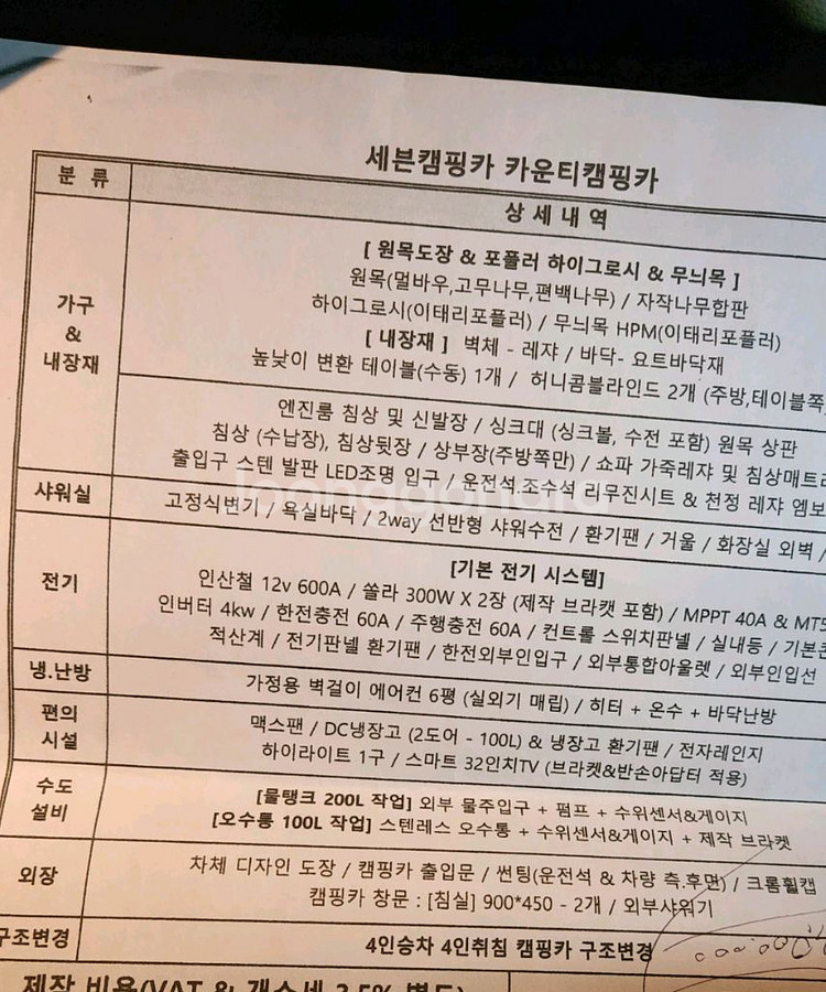 카운티 버스 캠핑카 모터홈 판매합니다--8