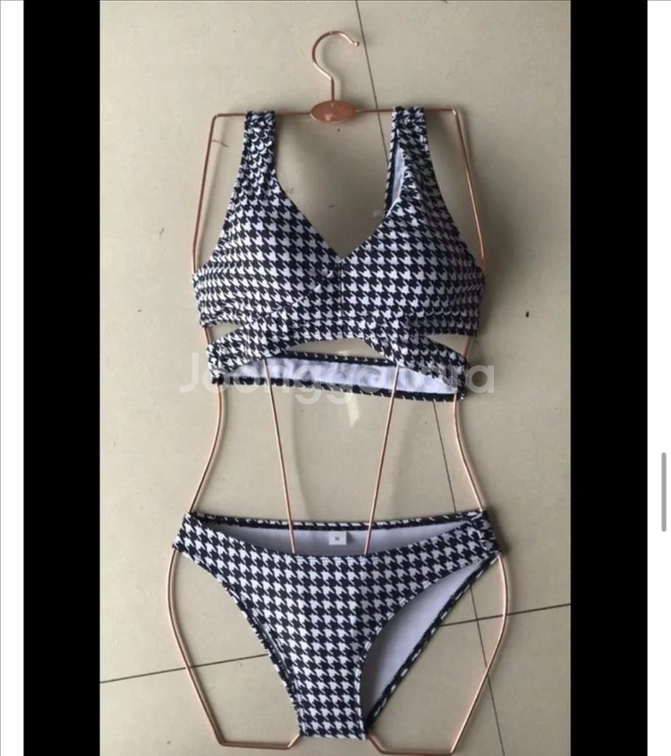 하운드 체크 비키니 수영복--4