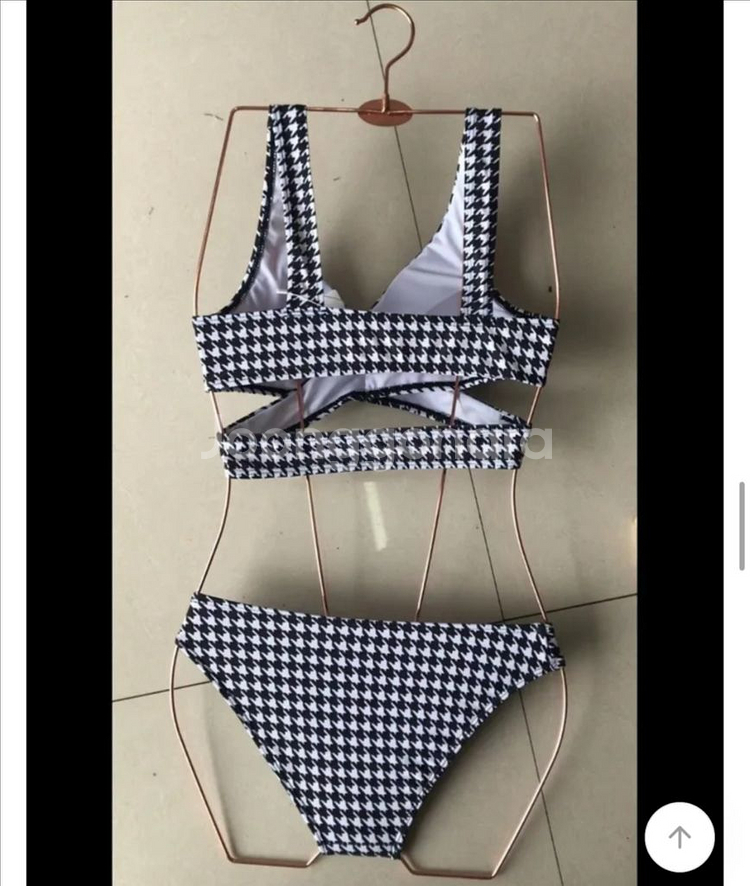 하운드 체크 비키니 수영복--5
