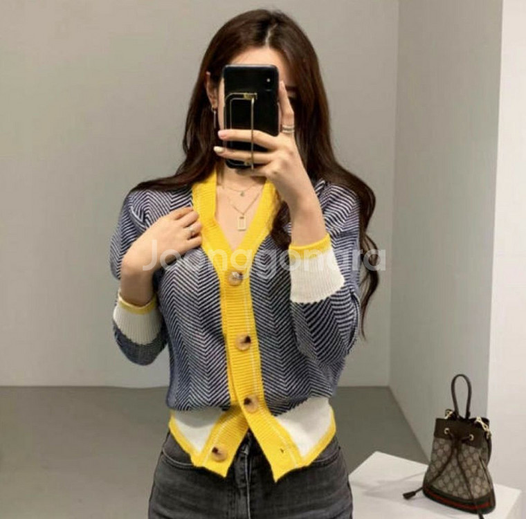 헤링본 가디건--6