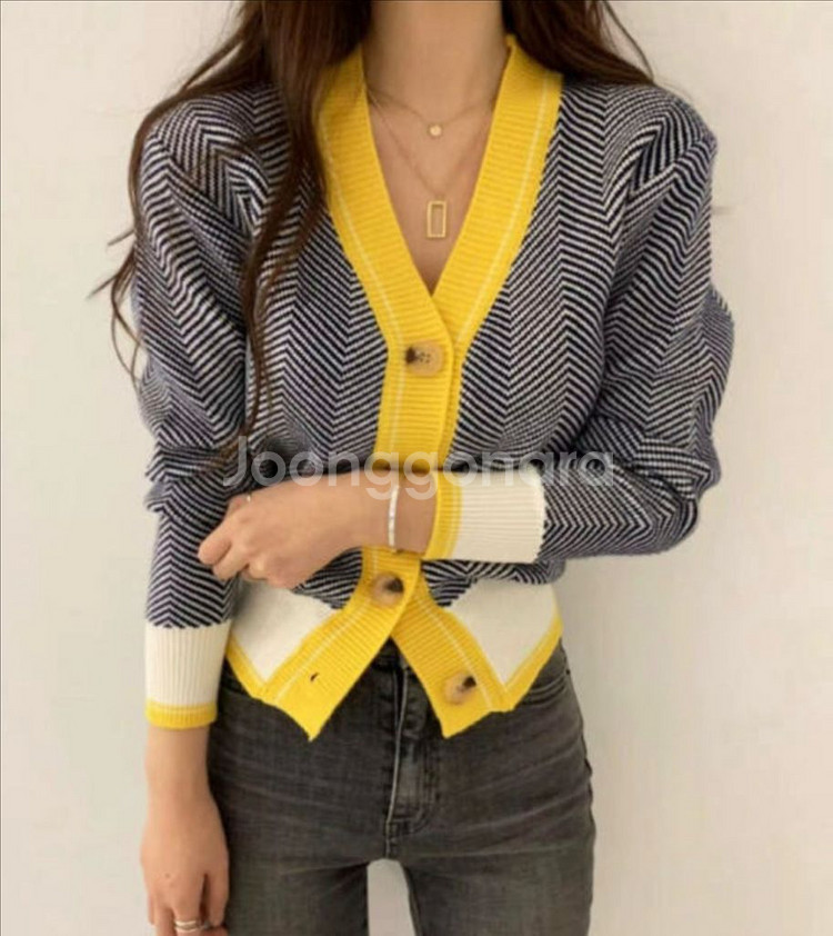 헤링본 가디건--3