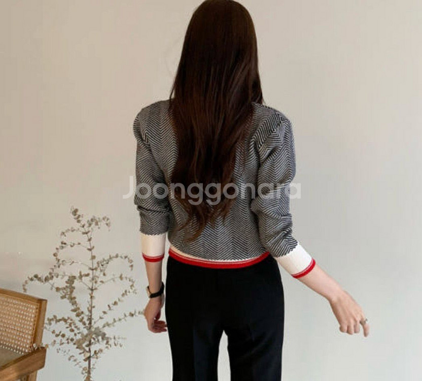 헤링본 가디건--2