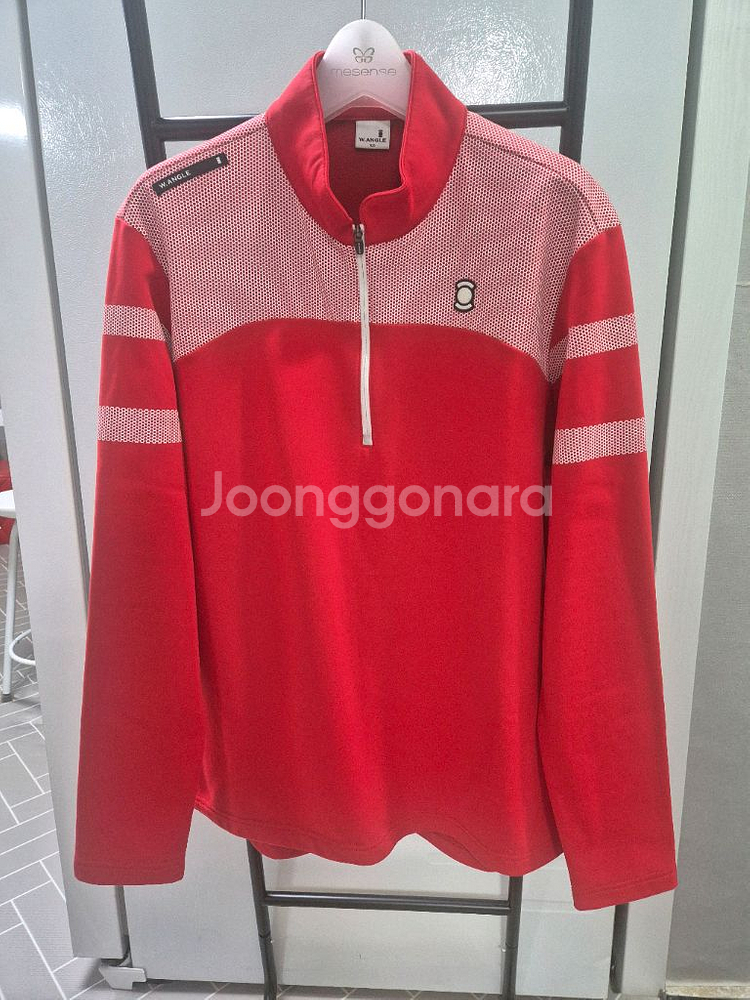 와이드앵글 남성 하프넥 기모 티셔츠--0