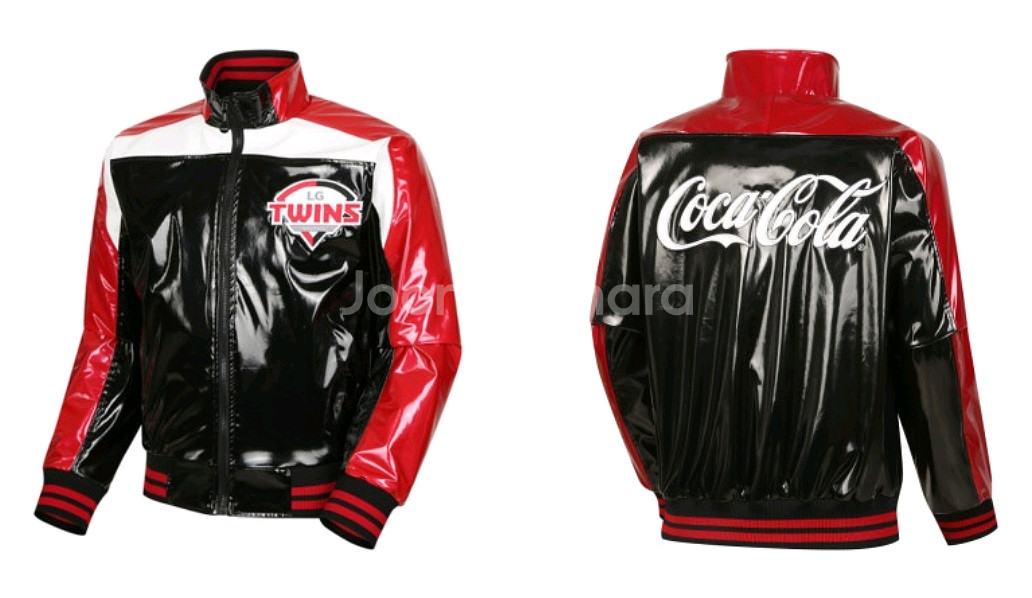 LG 트윈스 엘지 트윈스 코카콜라 콜라보 유광점퍼 미개봉 새 상품--2