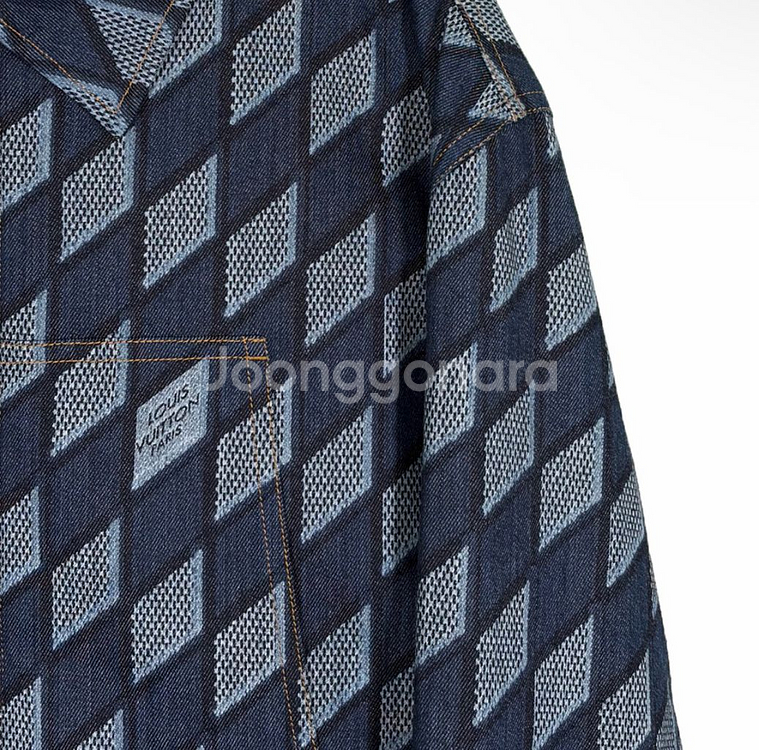 [52] 루이비통 남성 다미에 워크웨어 패디드 데님 트러커 자켓 인디고--4