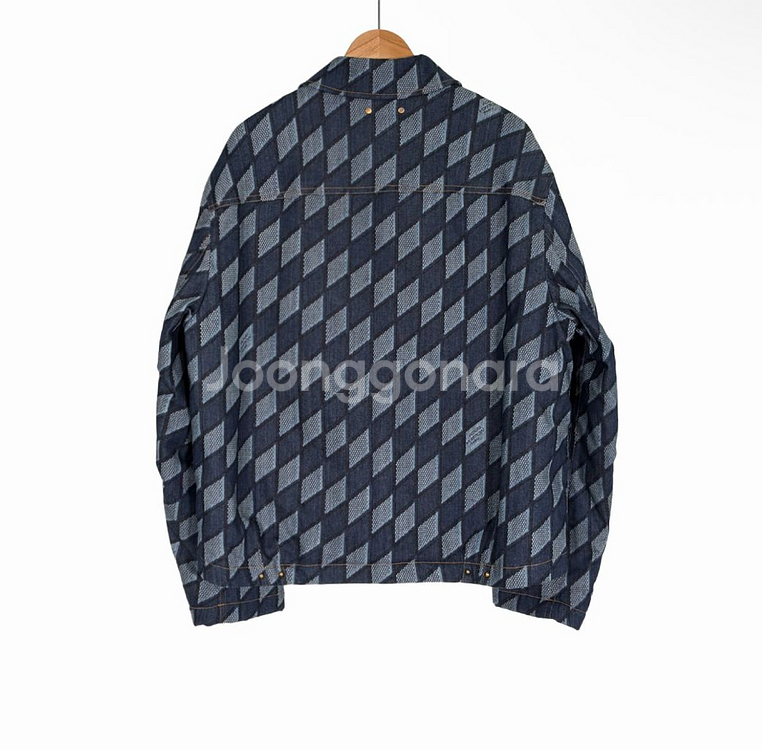 [52] 루이비통 남성 다미에 워크웨어 패디드 데님 트러커 자켓 인디고--2