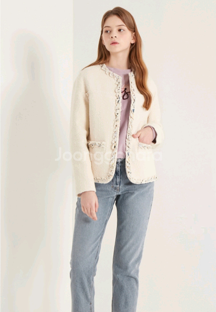 22년 한섬 sjsj 트위드자켓--8