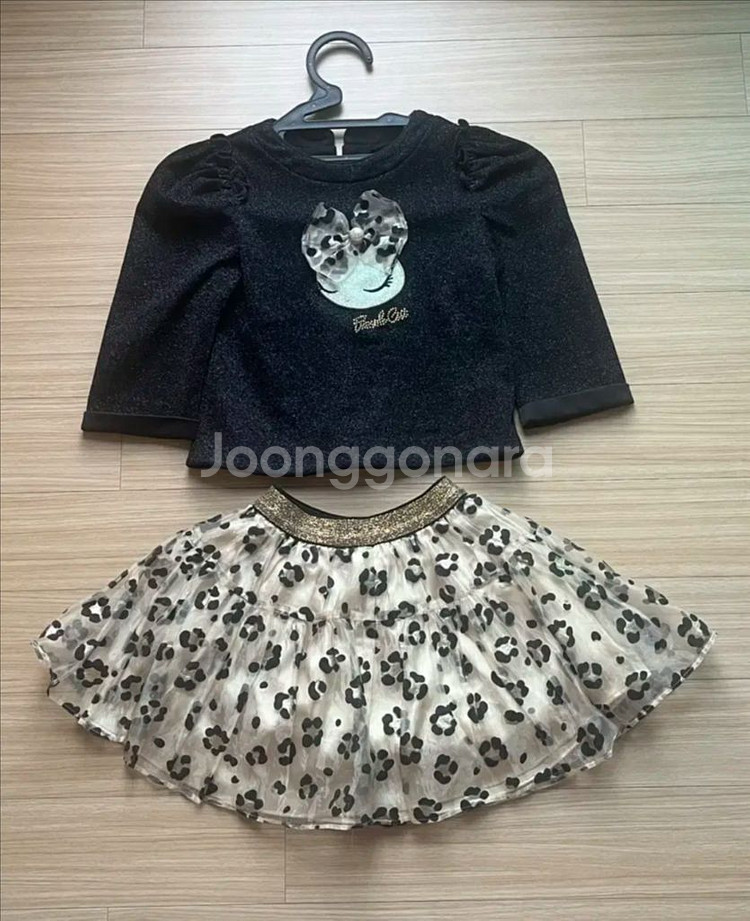 프랜치캣 호피무늬 여아 110 사이즈 원피스 세트 판매--0