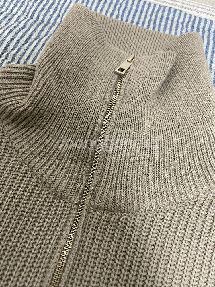 블론드나인 오버사이즈 리브 니트 집업 M사이즈--4