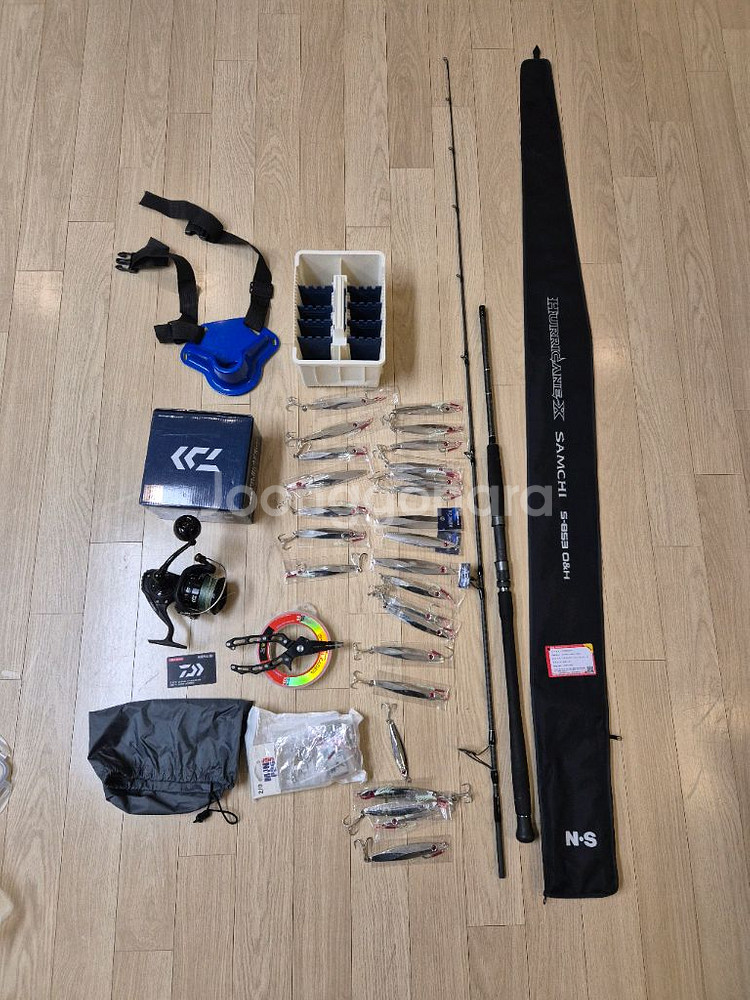 지깅 대삼치 로드 대삼치 릴다이와 BG 블랙4000-H ARK 낚시대 세트--0