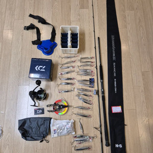 지깅 대삼치 로드 대삼치 릴다이와 BG 블랙4000-H ARK 낚시대 세트