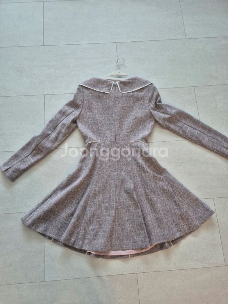 jj지고트 핑크 트위드 플레어 원피스 55--1