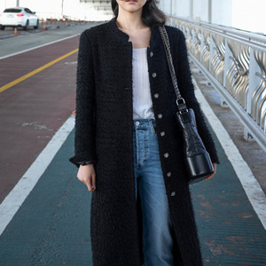 베르데오시도 [VerdeOssido] 르사쥬 트위드 코트