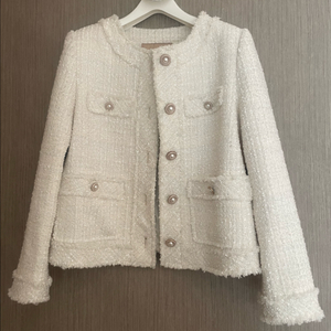 (미착용) 아틀리에나인 트위트 자켓 s 아이보리