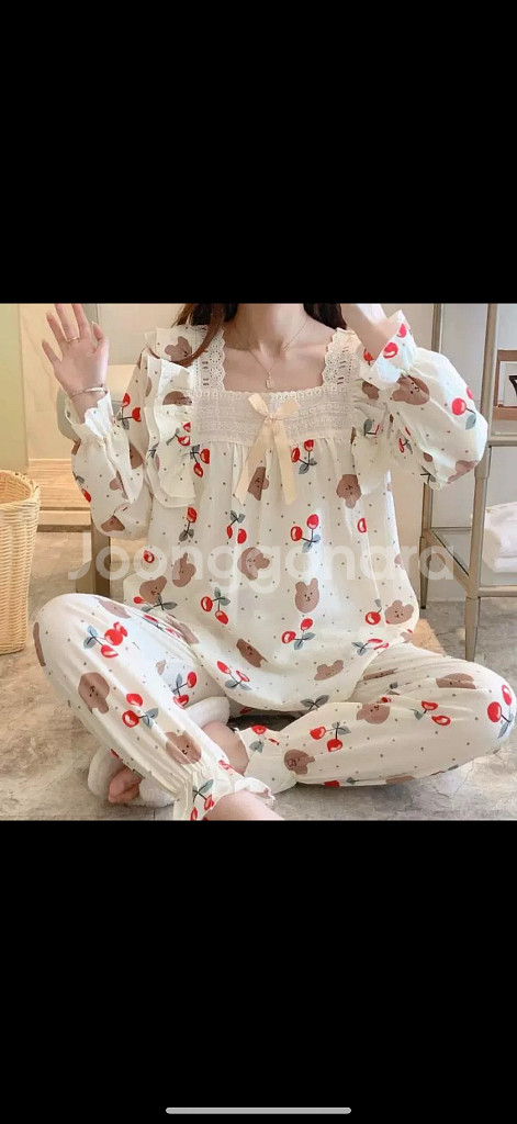 새상품) 여성 파자마 L 꽃/체리--1