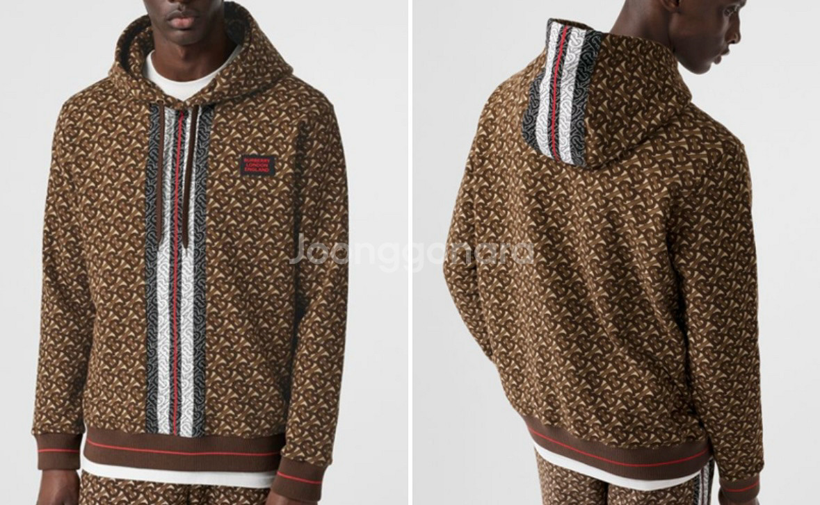 버버리 TB 모노그램 후드티 브라운 L--0