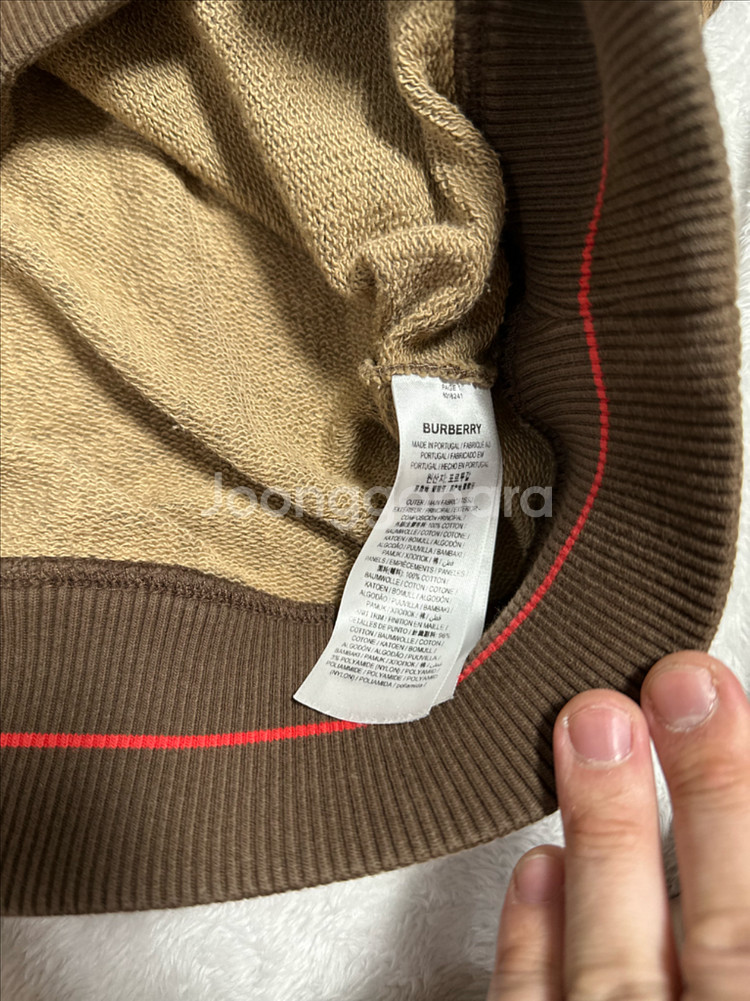 버버리 TB 모노그램 후드티 브라운 L--5