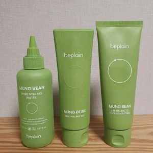 비플레인 녹두 3종 세트 - 모공토너 필링젤 클렌징폼