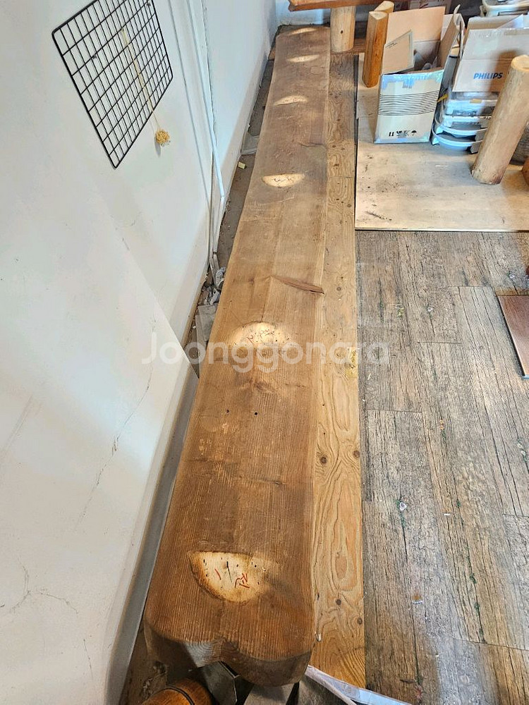 원목 나무 벤치 선반 진열대--0